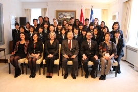 Reception at the residence with Ms. Janine Krieber, spouse of former Minister of Foreign Affairs of Canada