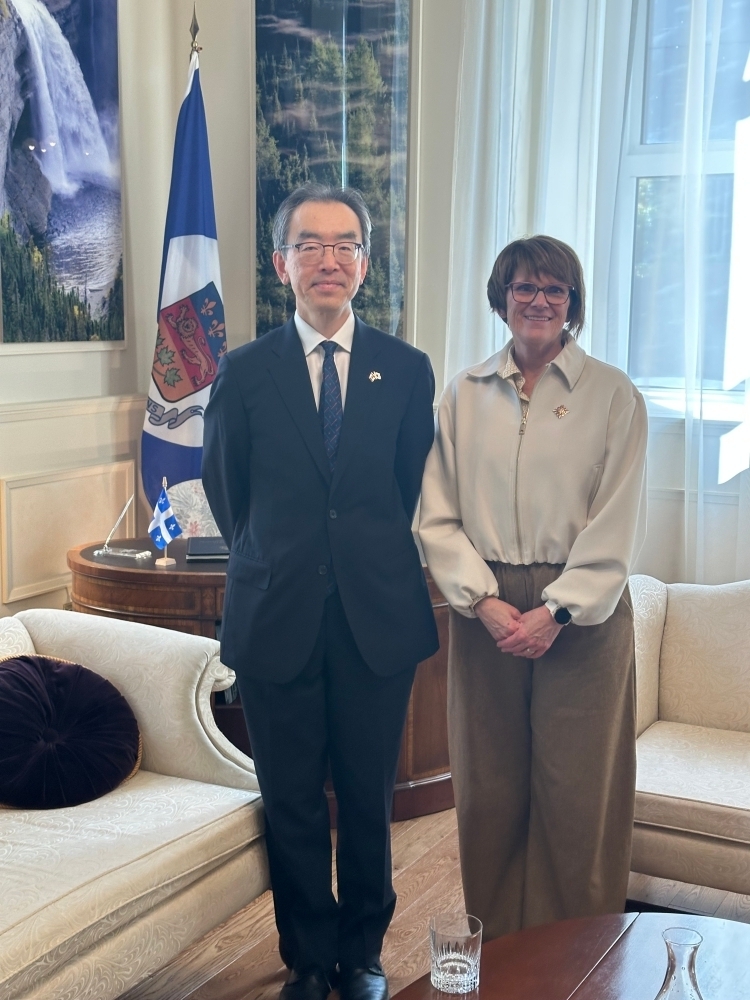 Visite d’adieu du Consul Général Uchikawa à Mme Manon Jeannotte, lieutenante-gouverneure du Québec et à M. Alain Sans Cartier,  sous-ministre du Ministère des Relations internationales et de la Francophonie du Québec (le 1er octobre 2026)